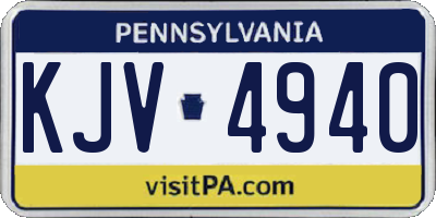 PA license plate KJV4940