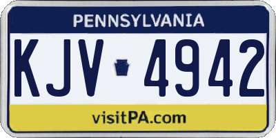 PA license plate KJV4942