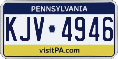 PA license plate KJV4946