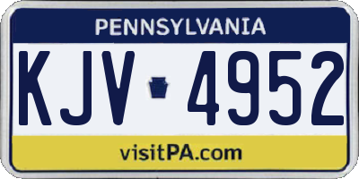 PA license plate KJV4952