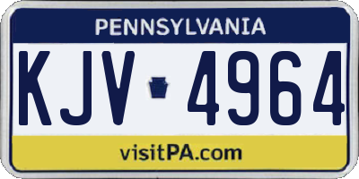 PA license plate KJV4964