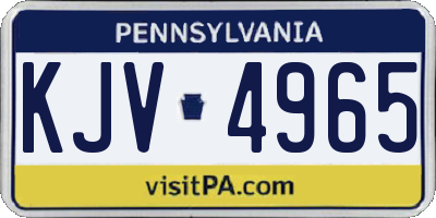 PA license plate KJV4965