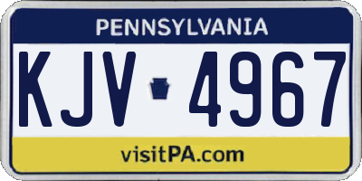 PA license plate KJV4967