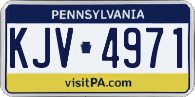 PA license plate KJV4971