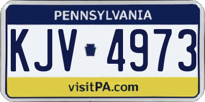 PA license plate KJV4973