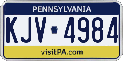 PA license plate KJV4984