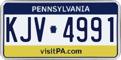 PA license plate KJV4991