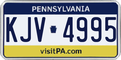 PA license plate KJV4995