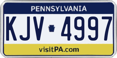 PA license plate KJV4997