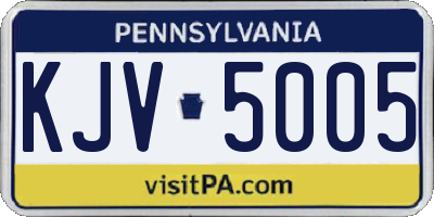 PA license plate KJV5005