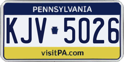 PA license plate KJV5026