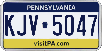 PA license plate KJV5047