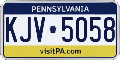 PA license plate KJV5058