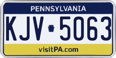 PA license plate KJV5063