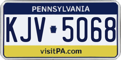 PA license plate KJV5068