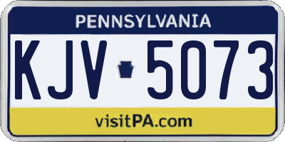 PA license plate KJV5073