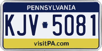 PA license plate KJV5081