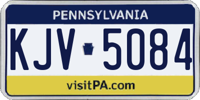 PA license plate KJV5084