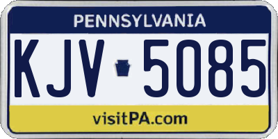 PA license plate KJV5085