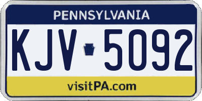 PA license plate KJV5092