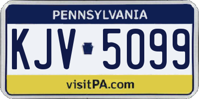 PA license plate KJV5099