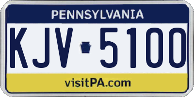 PA license plate KJV5100