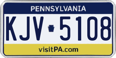 PA license plate KJV5108