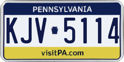 PA license plate KJV5114