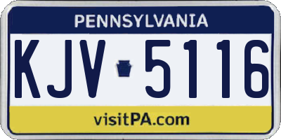 PA license plate KJV5116
