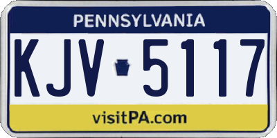 PA license plate KJV5117