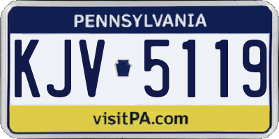 PA license plate KJV5119