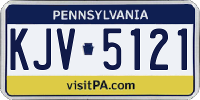PA license plate KJV5121