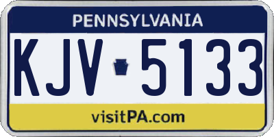 PA license plate KJV5133
