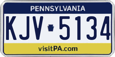 PA license plate KJV5134