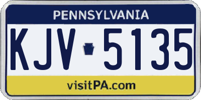 PA license plate KJV5135
