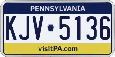 PA license plate KJV5136