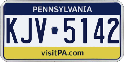 PA license plate KJV5142