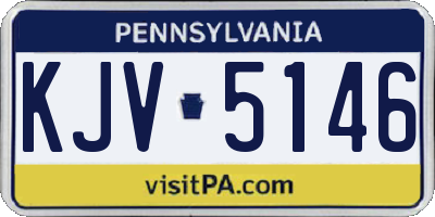 PA license plate KJV5146