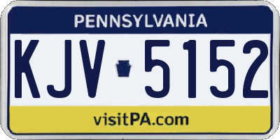 PA license plate KJV5152