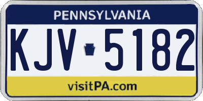 PA license plate KJV5182