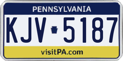 PA license plate KJV5187