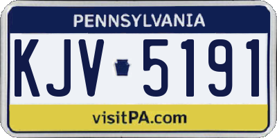 PA license plate KJV5191