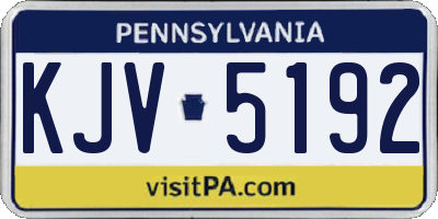 PA license plate KJV5192