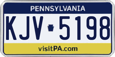 PA license plate KJV5198