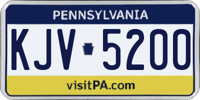 PA license plate KJV5200