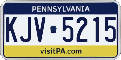 PA license plate KJV5215