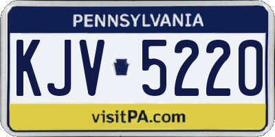 PA license plate KJV5220