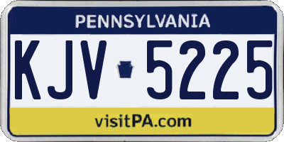 PA license plate KJV5225