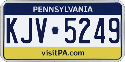 PA license plate KJV5249