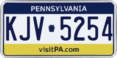 PA license plate KJV5254
